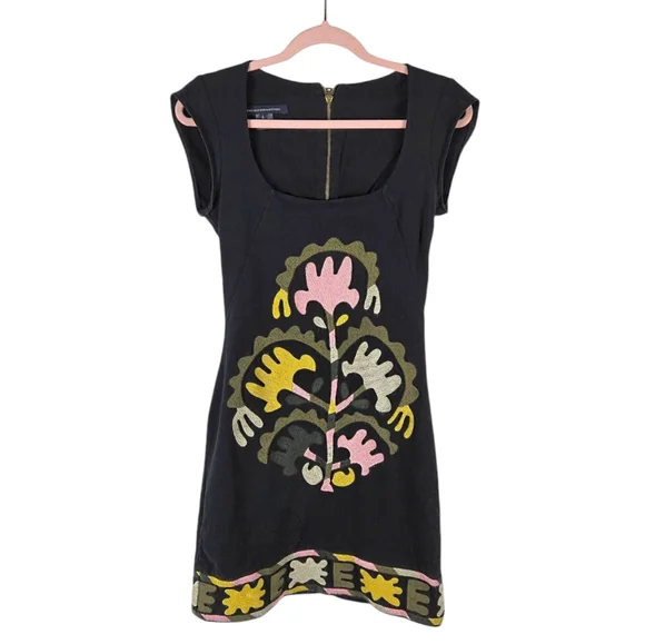 French Connection Colorful Embroidered Bodycon Dress - Picture 2 of 12